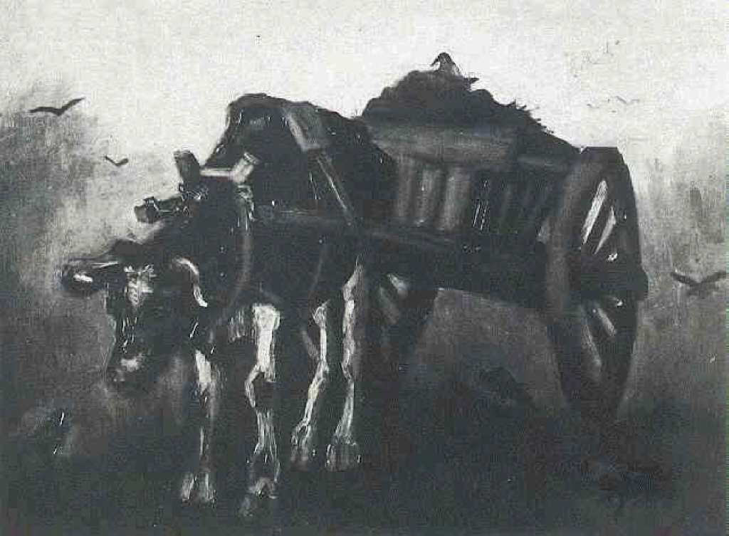 Картина Ван Гога Телега запряженная черным буйволом 1884